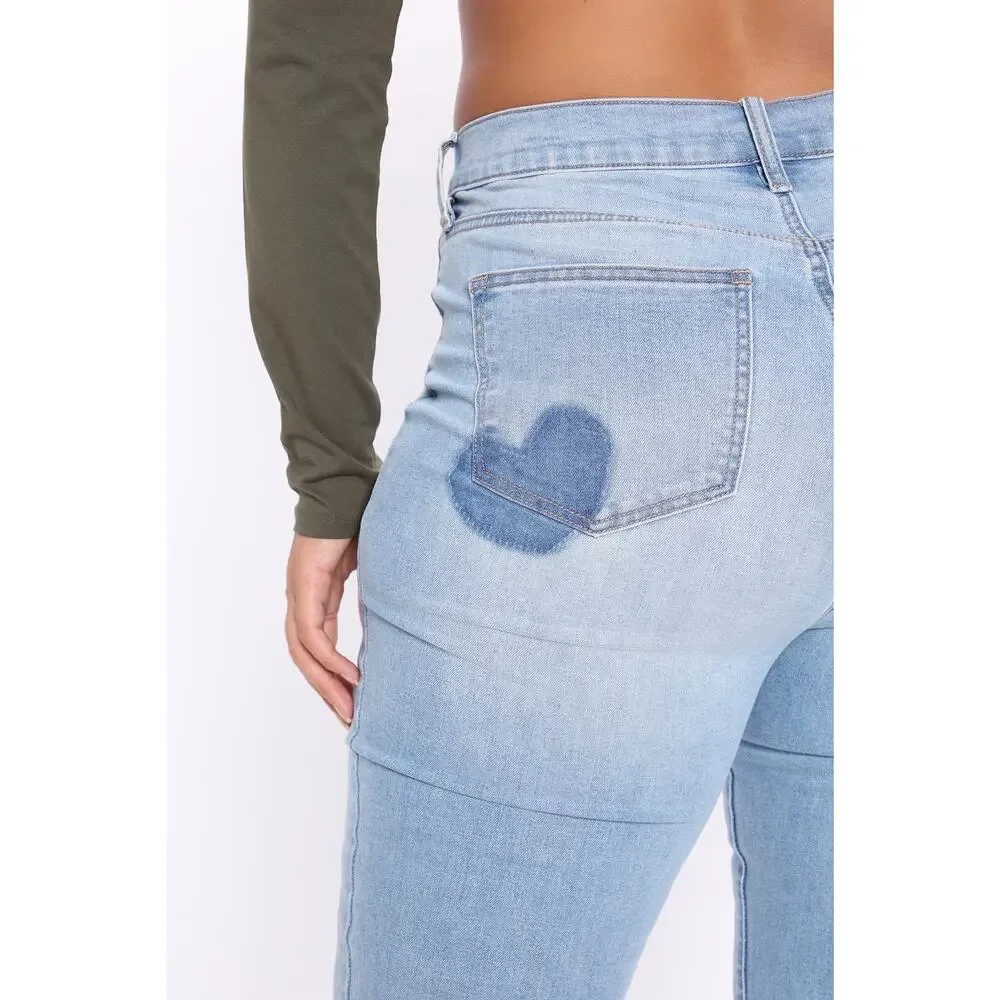 Fashion Nova Dare To Flare Jeans - Medium Blue Wash